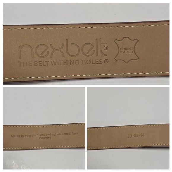 NOT FOR SALE Nexbelt Walnut Brown Leather No Holes Ratchet Belt Men's - Picture 5 of 8